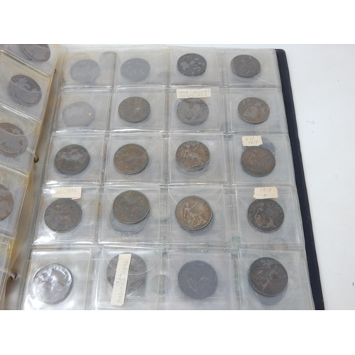 141 - A large collection of coins from Farthings to Crowns including some in Silver housed in vintage coll... 