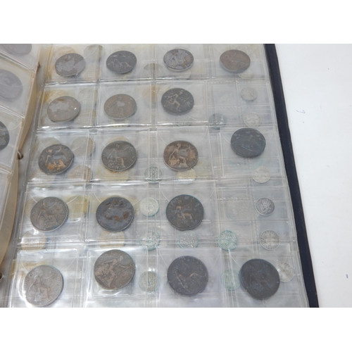 141 - A large collection of coins from Farthings to Crowns including some in Silver housed in vintage coll... 