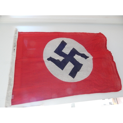 962 - WWII: Nazi Germany N.S.D.A.P Flag by R.Z.M: Measuring 55 x 100