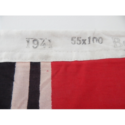 963 - WWII: Nazi Germany Kriegsmarine Flag Berlin 1941: Measuring 55 x 100