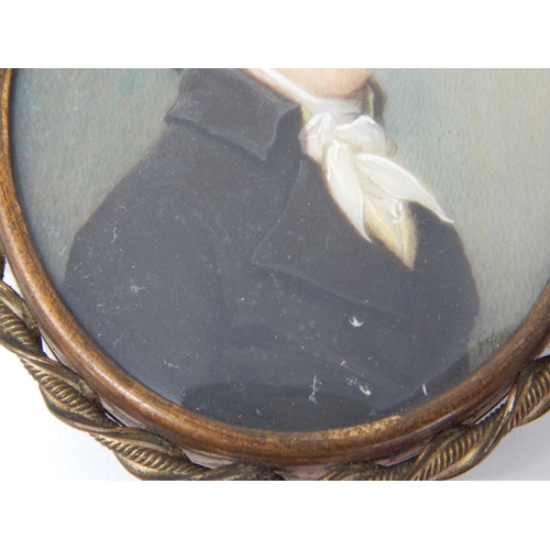 975 - An Exceptional 18th Century Portrait Miniature of a Gentleman dated 1796 with Hair Plait to reverse ... 