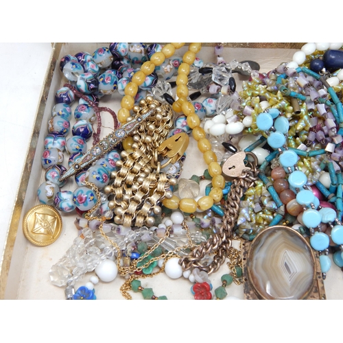 982 - Large Quantity of Victorian & Later Costume Jewellery, Including Necklaces, Bracelets etc (lot)