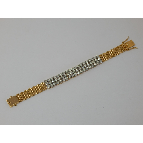 325 - 18ct Yellow Gold Diamond Bracelet Set with 57 Diamonds Each Estimated @ 0.25ct: Totalling 14.25cts. ... 