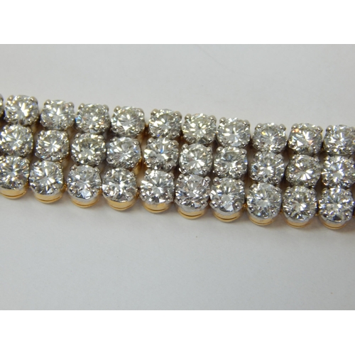 325 - 18ct Yellow Gold Diamond Bracelet Set with 57 Diamonds Each Estimated @ 0.25ct: Totalling 14.25cts. ... 