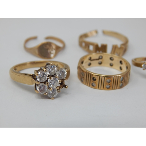 1000 - Group of 9ct Yellow Gold Rings A/F: Gross weight 10.8g