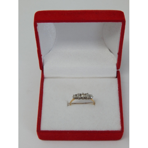 971 - 18ct Yellow Gold Five Stone Diamond Ring: The Diamonds Estimated @ 0.50cts: Size L: Gross weight 1.7... 