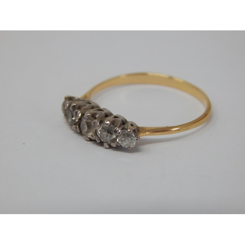 971 - 18ct Yellow Gold Five Stone Diamond Ring: The Diamonds Estimated @ 0.50cts: Size L: Gross weight 1.7... 