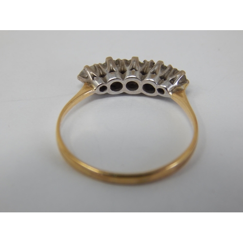 971 - 18ct Yellow Gold Five Stone Diamond Ring: The Diamonds Estimated @ 0.50cts: Size L: Gross weight 1.7... 