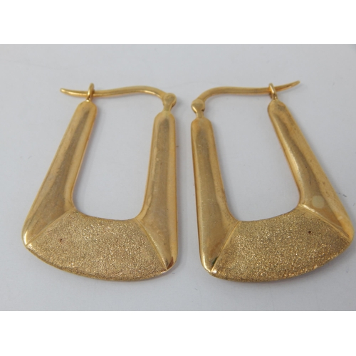 998 - Pair of Heavy 9ct Yellow Gold Designer Earrings: Weight 9.4g