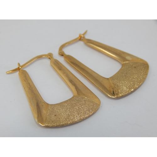 998 - Pair of Heavy 9ct Yellow Gold Designer Earrings: Weight 9.4g