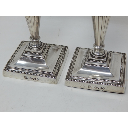 201 - Pair of Victorian Silver Candlesticks with removeable sconces: Hallmarked London 1881 by Thomas Brad... 