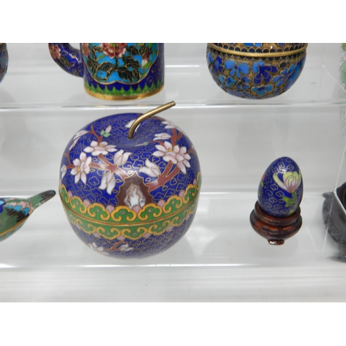 501 - Quantity of Modern Cloisonne Wares Including Vases on Stands, Pots etc (lot). Tallest 23cm