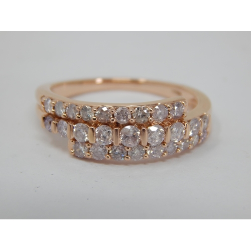 284 - 1.00ct Diamond Ring Set in Rose Gold: Ring Size P/Q