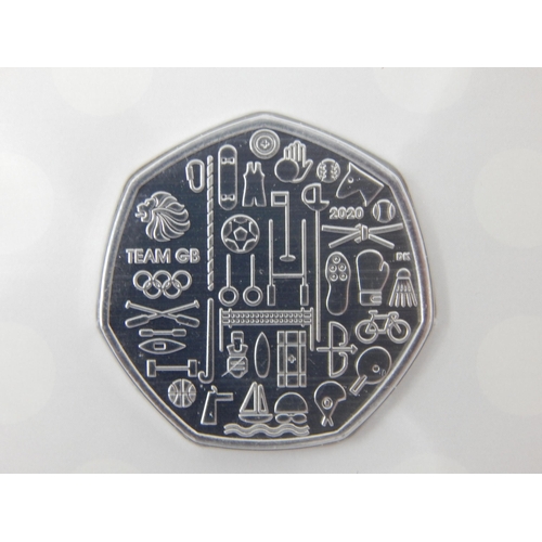 191 - Royal Mint 50p Coins in Issued Packaging: Team GB 2020 Olympics, 50 Years of the 50p Coin, 50th Anni... 