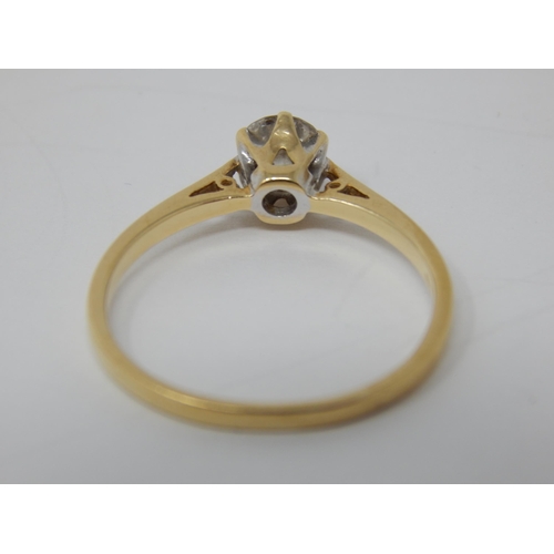 282 - 18ct Yellow Gold Diamond Solitaire Ring. The Diamond 0.50cts: Ring Size R