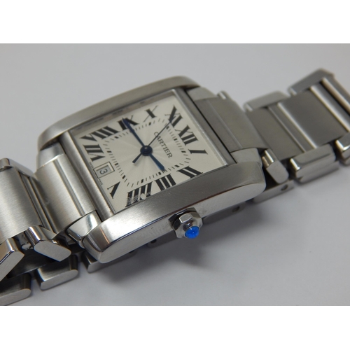 290 - CARTIER: Tank Francaise Automatic: Ref 2302: Serial Number 563311CD: Case Dimensions 32.0mm x 28.0mm... 