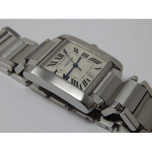 290 - CARTIER: Tank Francaise Automatic: Ref 2302: Serial Number 563311CD: Case Dimensions 32.0mm x 28.0mm... 