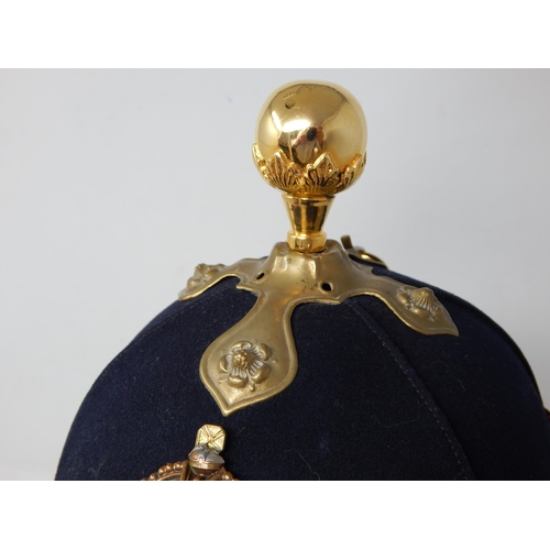 505 - 1911 Coldstream Guards Blue Cloth Helmet with Gilt Star Garter 