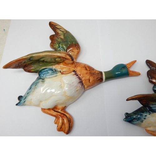 514 - Beswick Wall Hanging Flying Ducks, Marked Beswick 596-2 & 596-4