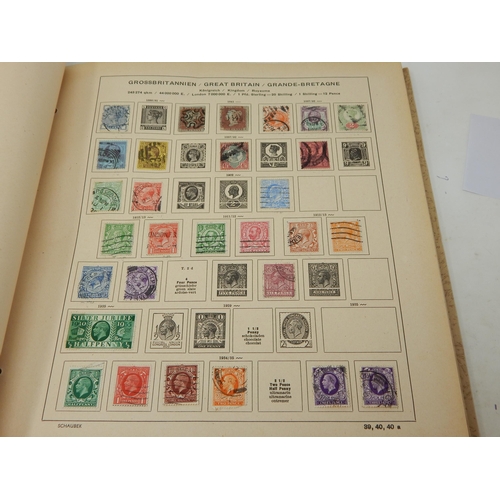 176 - 1944 Schaubek Album Containing a Wide Selection of World Stamps Including GB: QV - KGVI. Sorting Wil... 