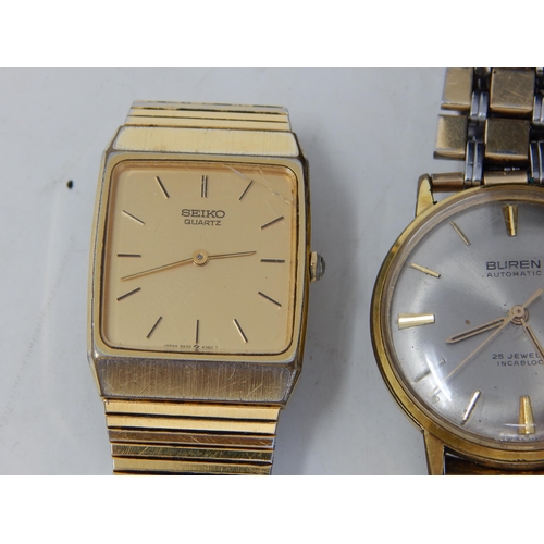 220 - Gentleman's Wristwatches by Buren, Rotary, Seiko & Helvetia: ARP & Acme Thunderer Whistles, Medallio... 