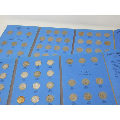 173 - Whitman Folders Containing Pre-1947 Silver Half Crowns, Florins, Shillings & Sixpences weighing 1140... 