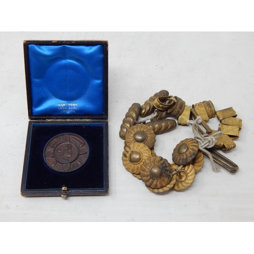 543 - Quantity of Dandy Buttons & Fixings together with a Victorian Medal for Repousse Work 1886 in Fitted... 