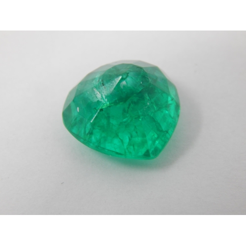 406 - A 8.97ct Heart Shape Emerald with G.I.L Certificate of Authenticity.