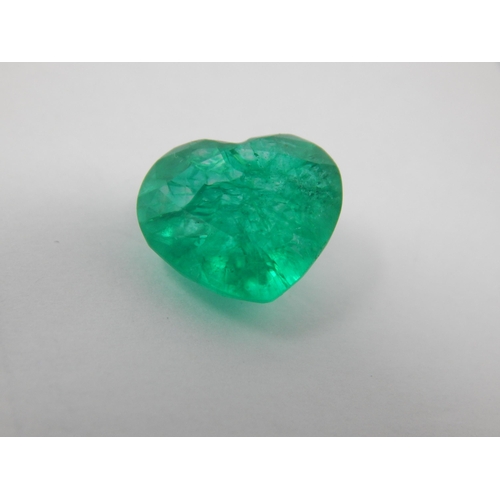 408 - A 9.22ct Heart Shape Emerald with G.I.L Certificate of Authenticity.