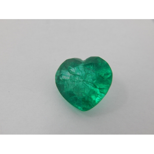 409 - A 9.17ct Heart Shape Emerald with G.I.L Certificate of Authenticity.