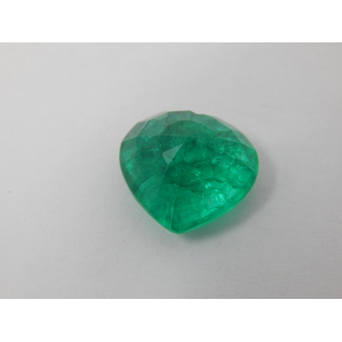 409 - A 9.17ct Heart Shape Emerald with G.I.L Certificate of Authenticity.