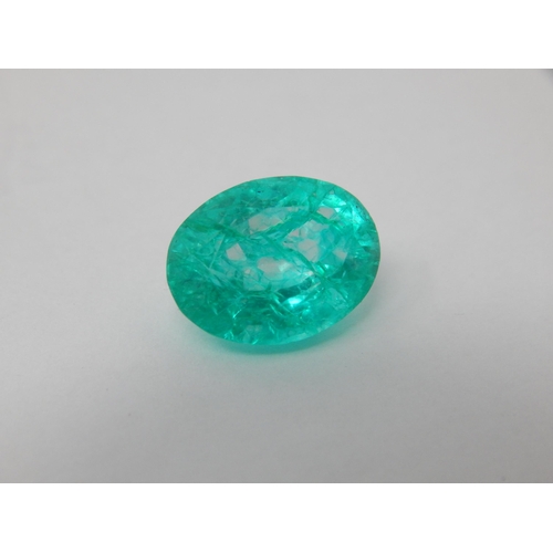 412 - A 8.77 Oval Cut Emerald with G.I.L Certificate of Authenticity.