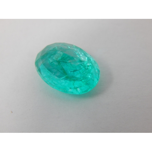 412 - A 8.77 Oval Cut Emerald with G.I.L Certificate of Authenticity.