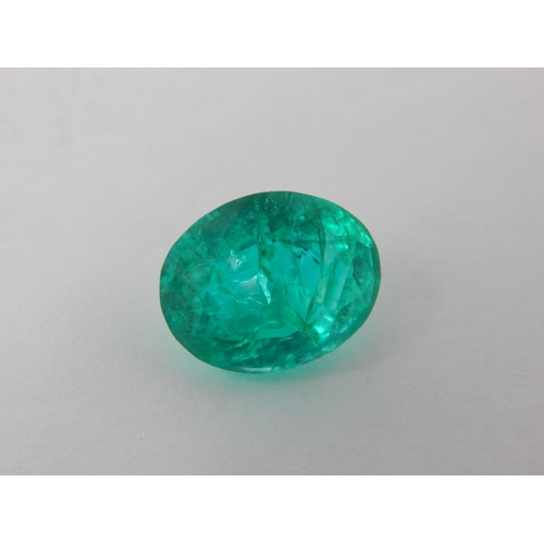 413 - A 8.37ct Oval Cut Emerald with G.I.L Certificate of Authenticity.