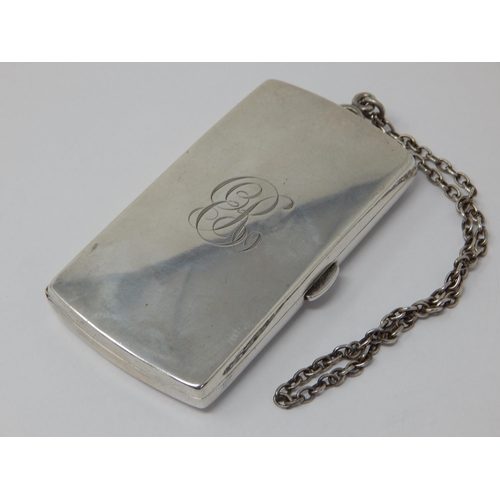 237 - Silver Cigarette Case & Mirrored Compact: Hallmarked Birmingham 1922 by Deakin & Francis: Gross weig... 