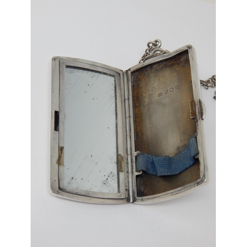 237 - Silver Cigarette Case & Mirrored Compact: Hallmarked Birmingham 1922 by Deakin & Francis: Gross weig... 