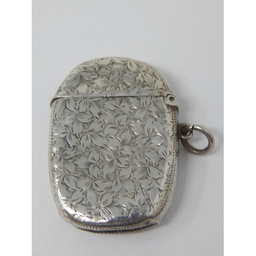 239 - Edwardian Silver Vesta Case: Hallmarked Birmingham 1905 by W.H.