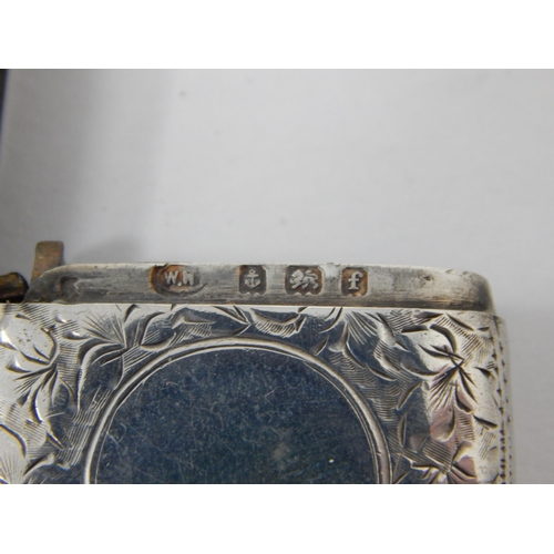 239 - Edwardian Silver Vesta Case: Hallmarked Birmingham 1905 by W.H.