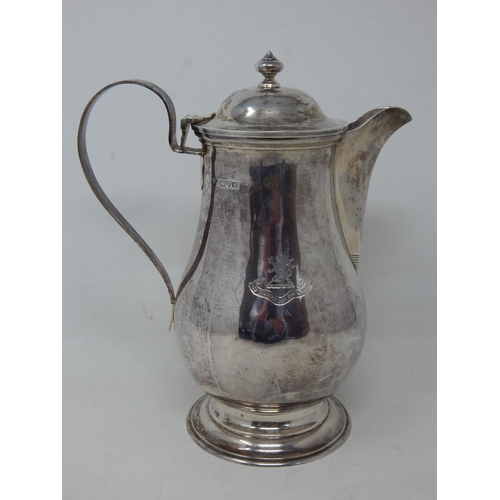 301 - Edwardian Silver Coffee Pot Hallmarked Chester 1907 by Nathan & Hayes: Height 20cm: Weight 640g