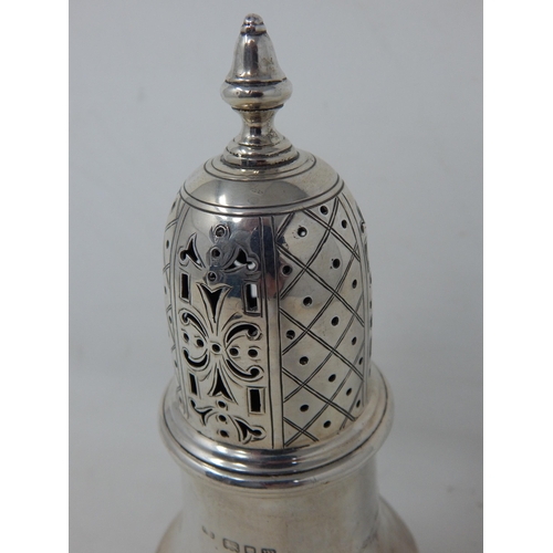 302 - Large Silver Sugar Shaker Hallmarked London 1927 by Charles Edwards: height 18.5cm: Weight 174g