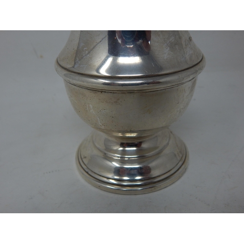 302 - Large Silver Sugar Shaker Hallmarked London 1927 by Charles Edwards: height 18.5cm: Weight 174g