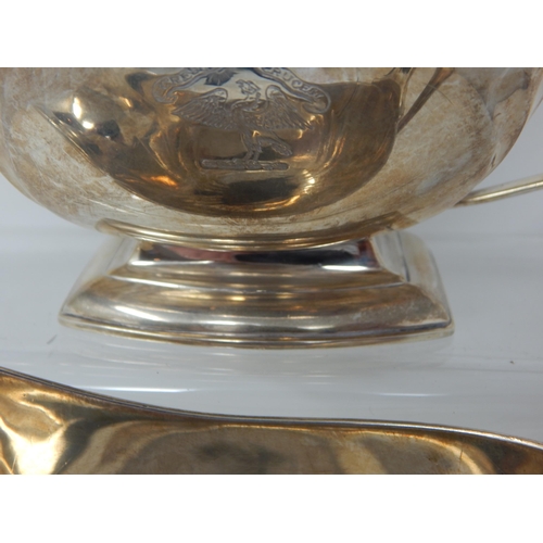 303 - Pair of Art Deco Silver Sauce Boats Hallmarked Birmingham 1936 by Adie Brothers: Weight 290g