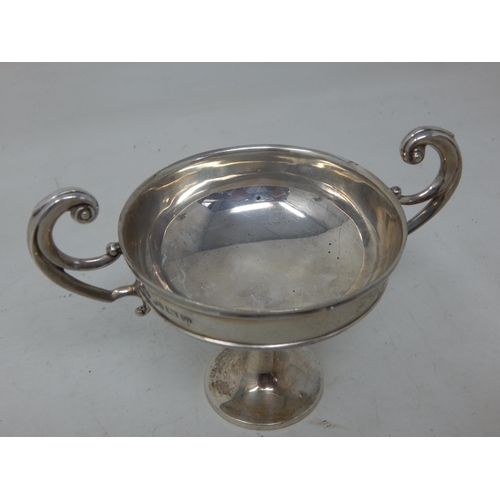 310 - Silver Twin Handled Pedestal Bowl Hallmarked Birmingham 1911 by Elkington & Co: Weight 82g