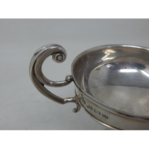 310 - Silver Twin Handled Pedestal Bowl Hallmarked Birmingham 1911 by Elkington & Co: Weight 82g