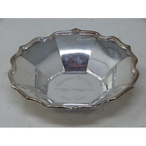 313 - Silver Bon Bon Dish Hallmarked Birmingham 1952 by Adie Brothers: Measures 11.5cm diameter: Weight 54... 