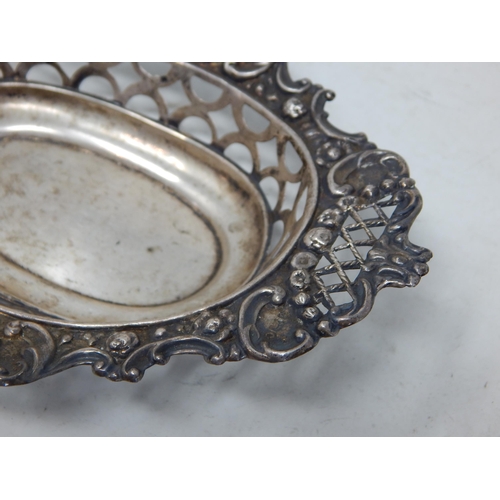 315 - Edwardian Silver Pierced Bon Bon Dish Hallmarked Birmingham 1902 by William Hutton & Sons: Measures ... 