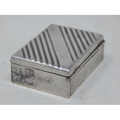 317 - Silver Double Stamp Box: No visible hallmarks but tested as 925 silver: Measures 5.8cm x 4.4cm