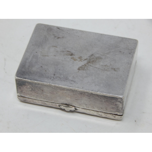 317 - Silver Double Stamp Box: No visible hallmarks but tested as 925 silver: Measures 5.8cm x 4.4cm