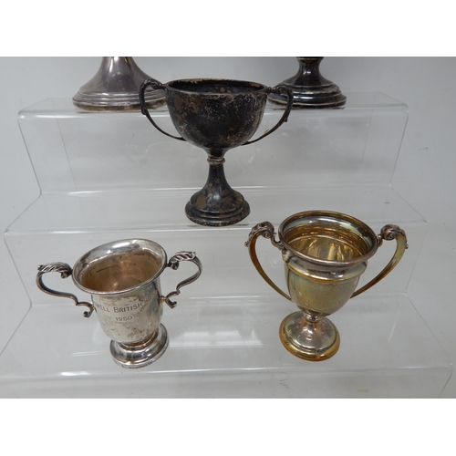 328 - Five Hallmarked Silver Trophy Cups: Various Dates & Makers: Weight 564g