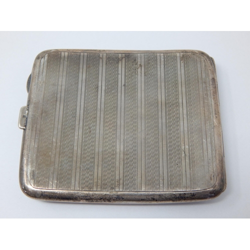 331 - Silver Cigarette Case Hallmarked Birmingham 1946 by W.H: Measures 10cm x 8.5cm: Weight 116g